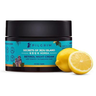 Pilgrim Retinol Night Cream With Vitamin C And Hyaluronic Acid For All Skin Types - 50g