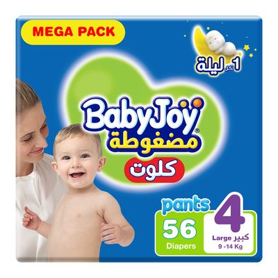 Baby Joy Diapers Pants Compressed Large Size 4 56 Pieces