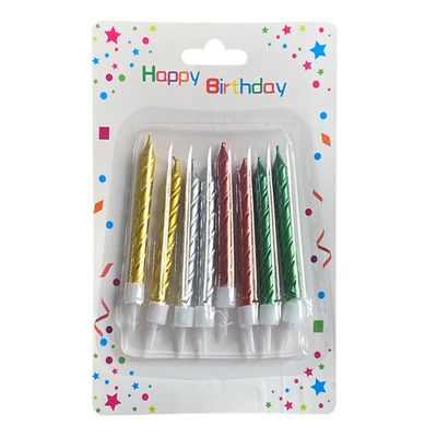 Birthday Candles Colored 8 Pieces