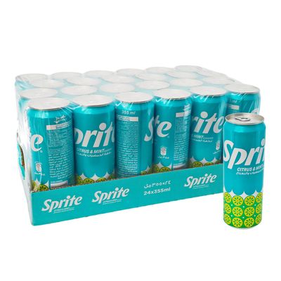 Sprite Citrus & Mint Flavored Soft Drink - 355ml × 24