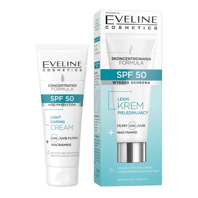إيفلين كريم عناية خفيفة بعامل حماية SPF 50 للبشرة الدهنية والمختلطة - 30 مل