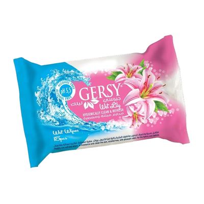 Gersy Wet Wipes Lily Scent Alcohol-free - 15pcs