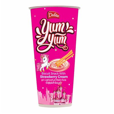 Delita Yum Yum Biscuit Snack With Strawberry Cream - 45g