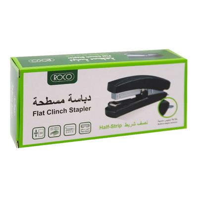 Roco Stapler Flat Clinch Halfstrip Up to 30 Papers Black Color