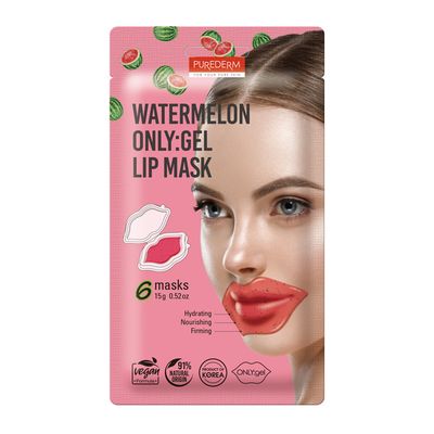 Purederm Watermelon Only:Gel Lip Mask - 6 Pieces