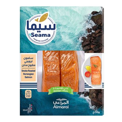 Seama Fresh Salmon Norwegian Cooked Smoke Ready To Eat 250 G