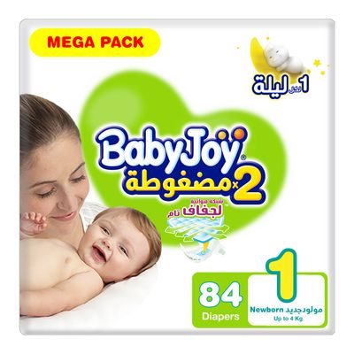 Baby Joy Diapers Compressed New Born Size 1 84 Pieces