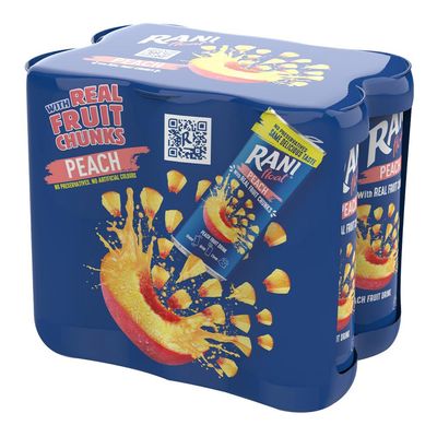 Rani Drink Peach With Real Fruit Chunks 180 ML × 6