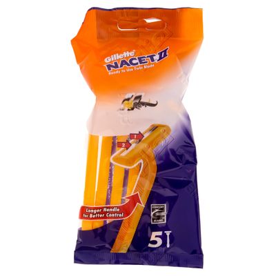 جيليت ماكينة حلاقة بشفرتين 5 حبات