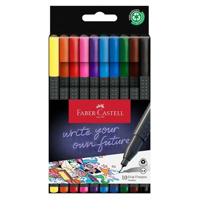 Faber Castell Pens Fineliner 0.4 Mm 10 Colors