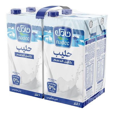 نادك حليب كامل الدسم طويل الاجل - 1 لتر × 4