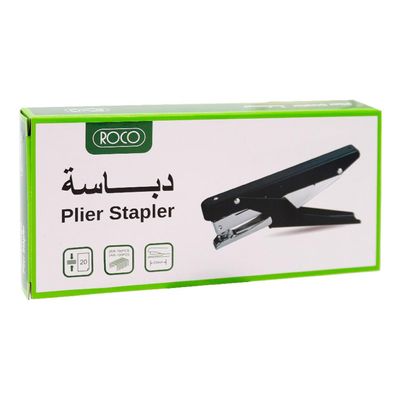 Roco Desk Stapler Plier Up to 20 Papers Black Color