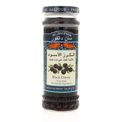 St. Dalfour Jam Black Cherry Fruit Only No Sugar Added 284 G