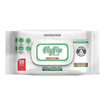 Flyfix Wet Wipes For Surface Cleaning 50 Pieces
