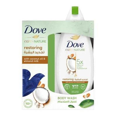 دوف سائل استحمام روتين تجديد البشرة - 250 مل + ليفة