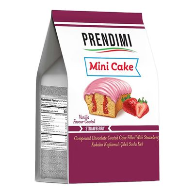 Alyan Prendimi Prendimi Mini Strawberry Coated Cake Filled With Strawberry Sauce - 160g