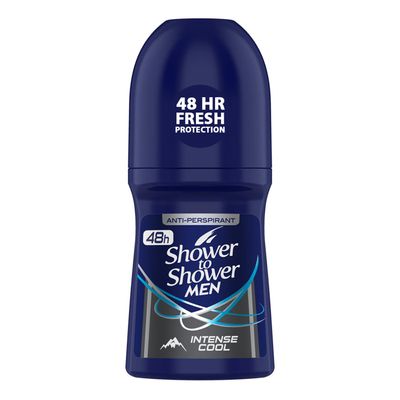 Shower To Shower Deodorant Roll-on For Men Intense Cool - 50ml