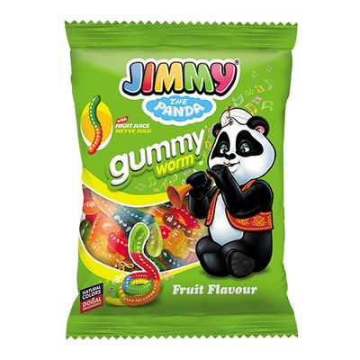 Jimmy The Panda Candy Sour Worms Fruit Flavor 80 G