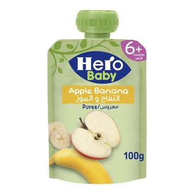 Hero Baby Apple & Banana Puree Baby Food +6 Months - 100g