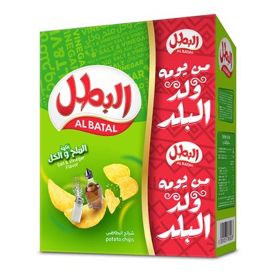 البطل شيبس بنكهة الملح  و الخل 23 جرام × 12