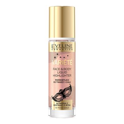 Eveline Variete Liquid Highlighter for Face and Body - No. 02 - Rose Gold - 30 ml