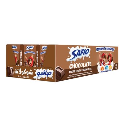 Safio milk chocolate flavor carton 140 ml x 18