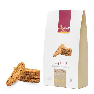 Leloza Ruskitta Brown Wheat Flour Oat Without Sugar 16 Pieces