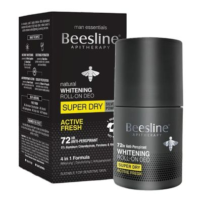 Beesline Whitening Deodorant Roll-on Silver Power Active Fresh For Men - 50ml