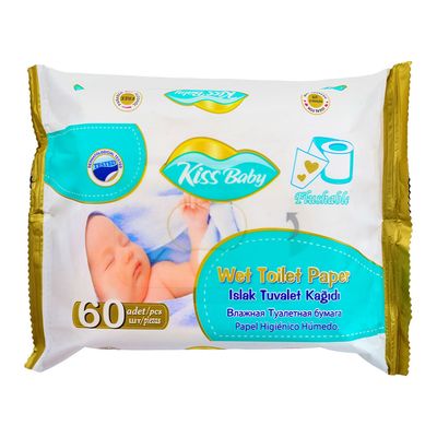 Kiss Baby Wet  Wipes For Baby 60 Pieces
