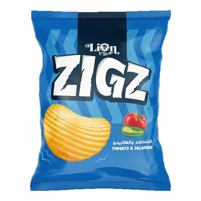 Lion Zigz Chips Tomato & Jalapeno Flavor - 55g