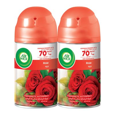 Air Wick Freshmatic Air Freshener Auto Spray Refill Rose Scent 250 ML x 2