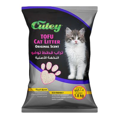 كيوتي تراب قطط توفو النكهه الأصلية 1.8 كج