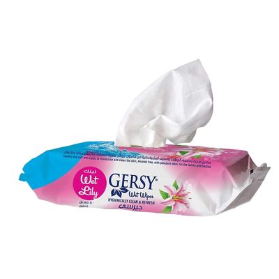 Gersy Wet Wipes Lily Scent Alcohol-free - 80pcs