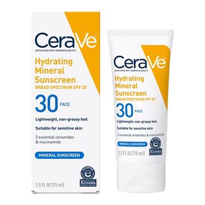 CeraVe Hydrating Mineral Sunscreen Lotion Spf +30 for Body - 30ml