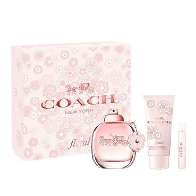 Coach Floral Set For Women ( Eau de Parfum - 90ml + Body Lotion - 100ml + Sample 7.5ml )
