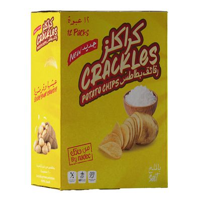 Nadec Crackles Potato Chips Salt Flavor - 21g x 12