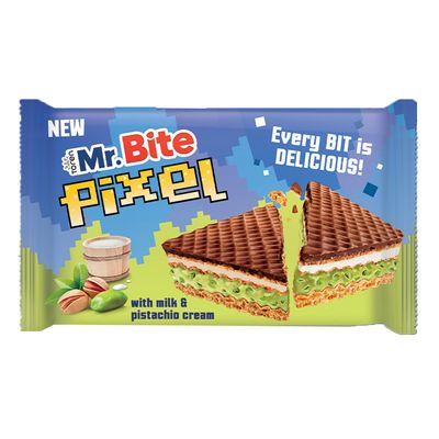 Mr.Bite Pixel Wafer With Milk And Pistachio Cream - 30g