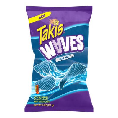 Takis Blue Heat Wavy Potato Chips Hot Chili Pepper Flavor (Imported) - 227g