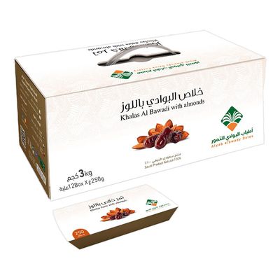 أطياب البوادي تمر خلاص باللوز 250 جرام × 12 