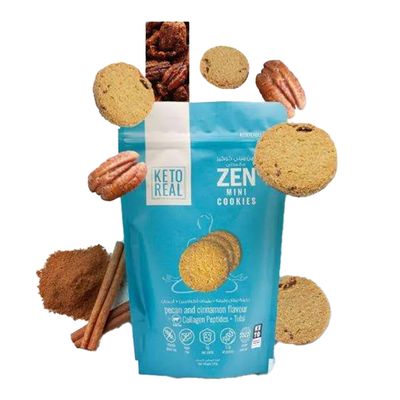 keto Real Zen Mini Cookies Cinnamon and Pecan Flavor - 120g