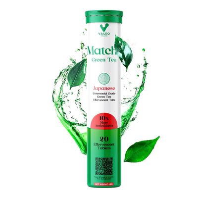 Valeo Health Matcha Green Tea Japanese Effervescent Tablets - 20 Tabs - 68g