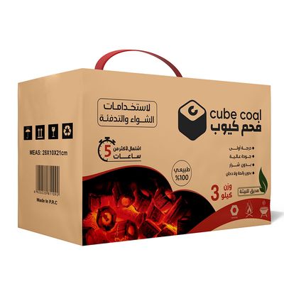 كيوب فحم طبيعي سداسي للشواء والتدفئة 3 كيلو