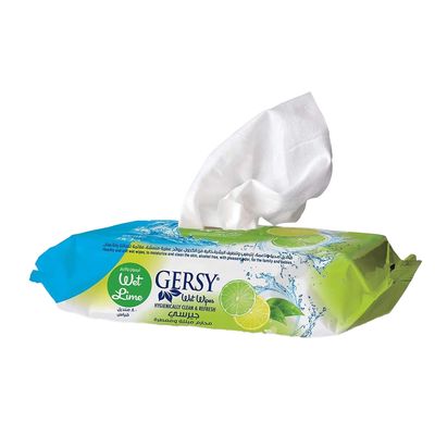 Gersy Wet Wipes Lime Scent Alcohol-free - 80pcs