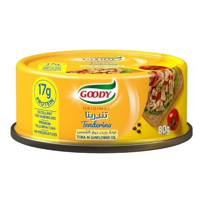 قودي تونة تندرينا بزيت دوار الشمس - 80 جرام