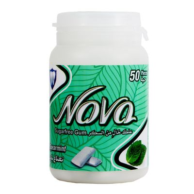 Nova Gum Spearmint Flavor Sugar Free 50 Pieces