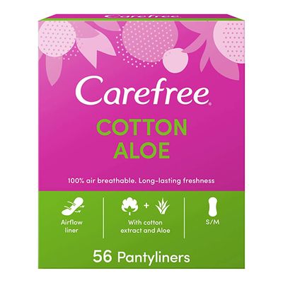 Carefree Daily Liners Cotton With Aloe 56 Pieces
