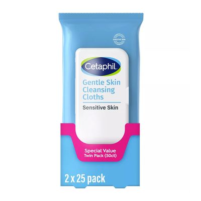 Cetaphil Gentle Skin Cleansing Cloths For Face and Body - 50 Pieces