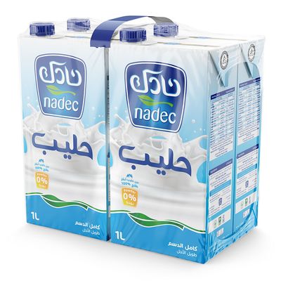 نادك حليب طويل الاجل كامل الدسم 1 لتر × 4