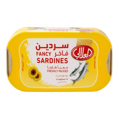 العلالي سردين فاخر بزيت دوار الشمس 100 جرام