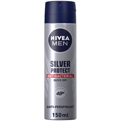 Nivea Deodorant Spray For Men Silver Protect Anti Bacterial 150 ML
